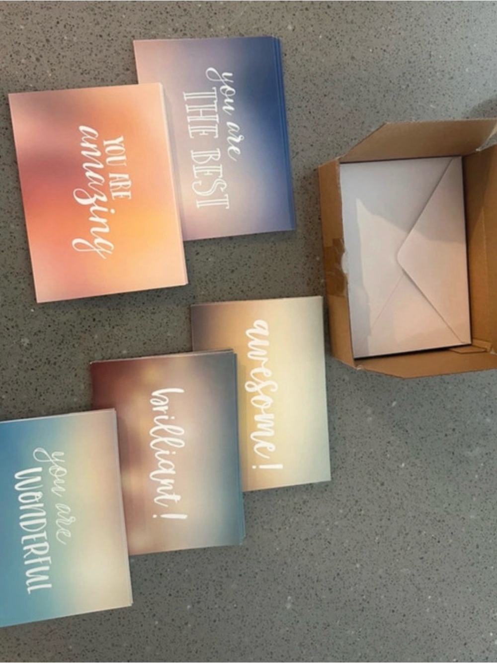 Inspirational Gradient Greeting Card Set of 12- Multicolor